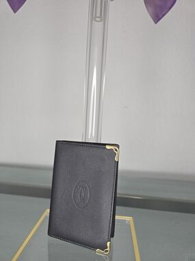 Cartier Wallet with Gold Corner Accents